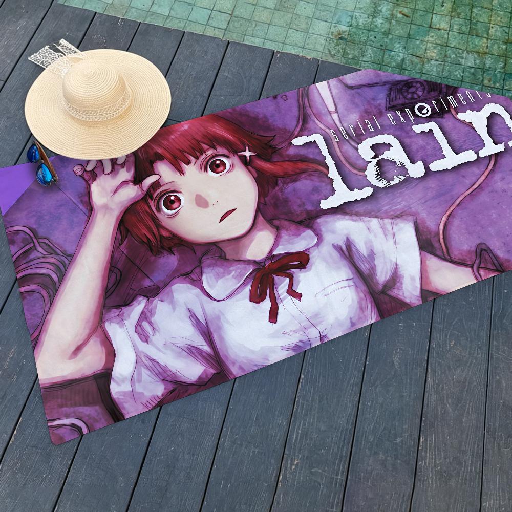 TV Serial Experiments Lain Towel Beach Yoga Gym Lightweight Portable For Swimming Shower Travel Sports Accessories Sandproof