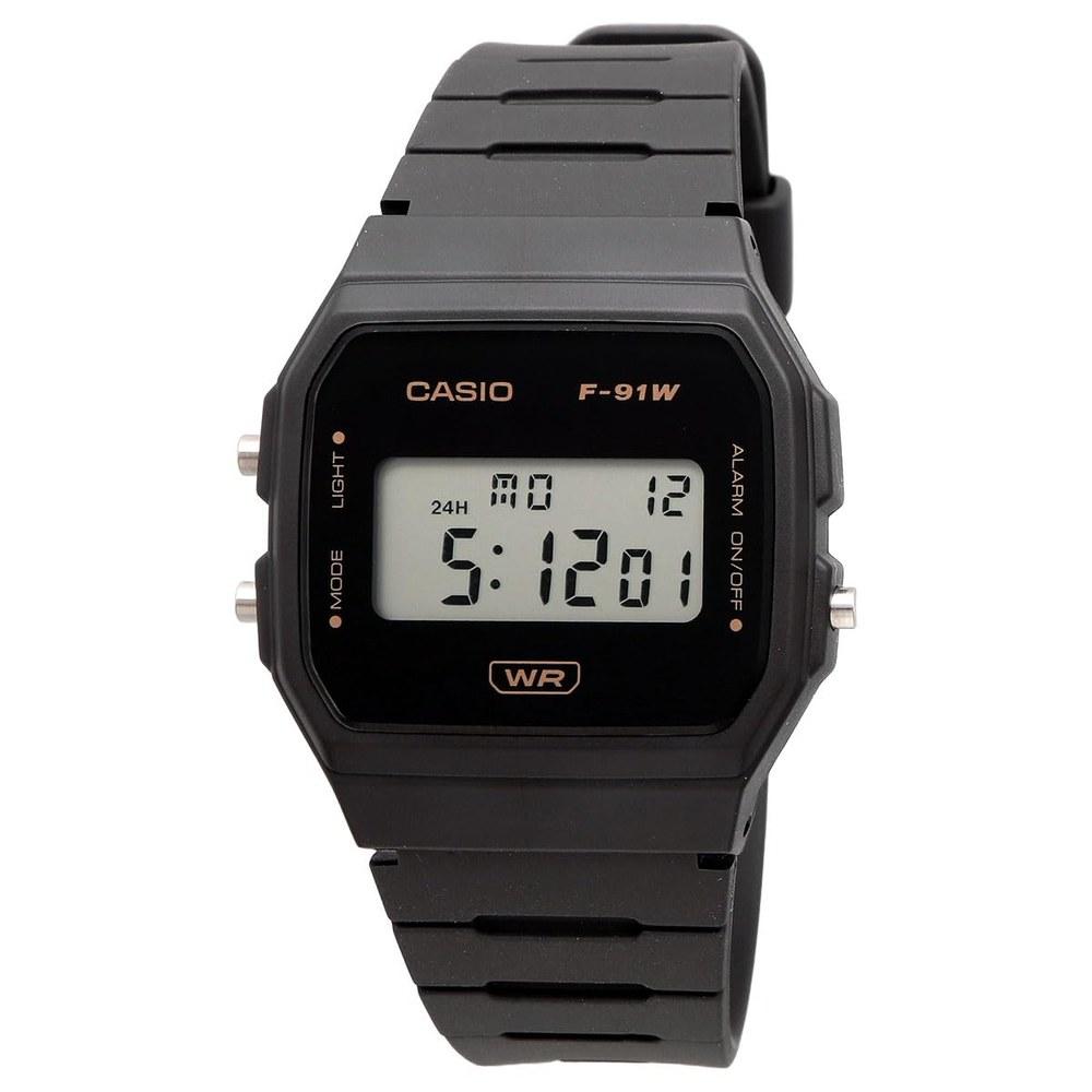 Casio F-91WB-8A Цифровые унисекс-часы Темно-серый ремешок из биопластика Простая упаковка