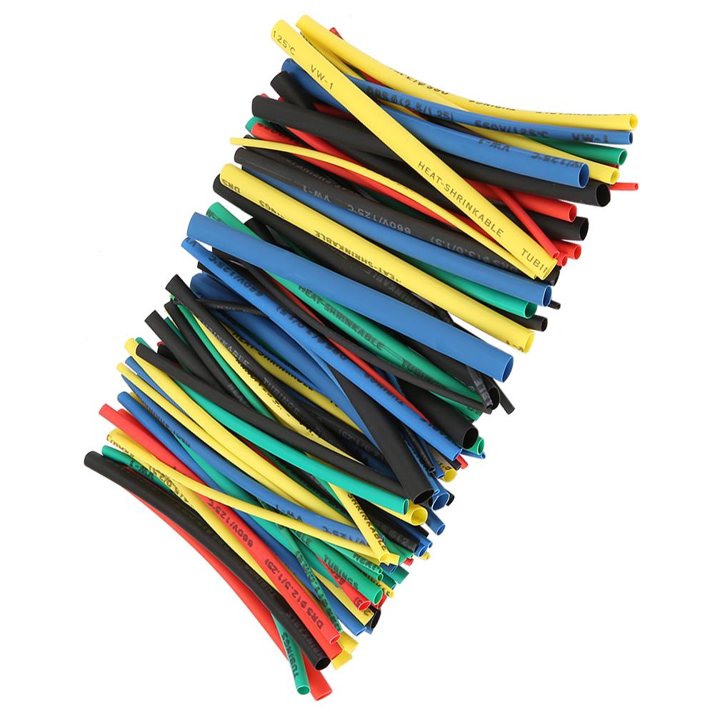 100 шт., 5 размеров, 5 цветов, 100 мм, термоусадочная трубка, изолированная оболочка для кабеля