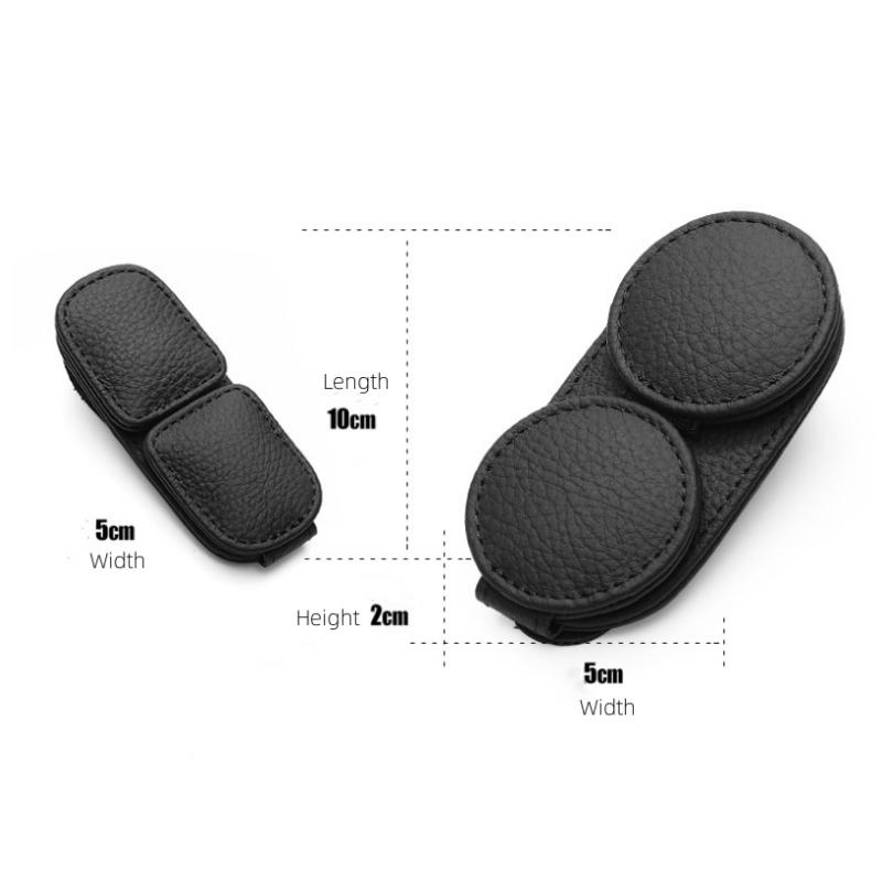 Кожаный держатель для солнцезащитных очков с двумя зажимами, универсальный держатель для карточек и билетов в салоне автомобиля, портативный органайзер для солнцезащитного козырька, автомобильные аксессуары