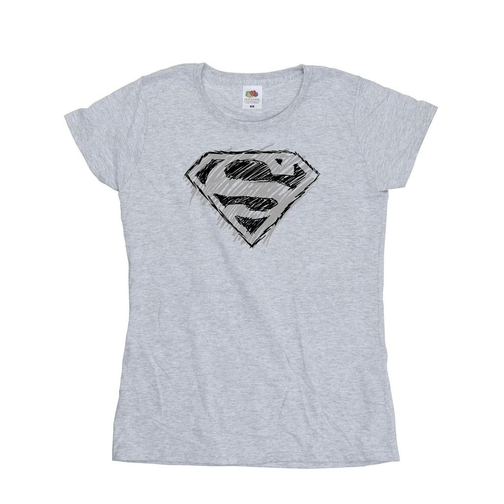 DC Comics Womens/Ladies Superman Logo Sketch Cotton T-Shirt