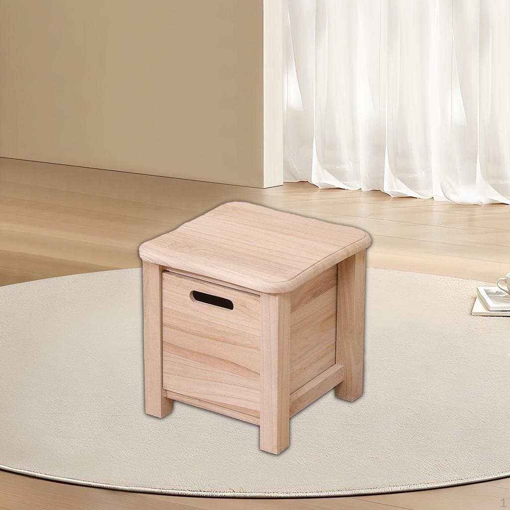 Деревянный табурет для хранения вещей, небольшой переносной, экономящий место, с ящиком для смены обуви
