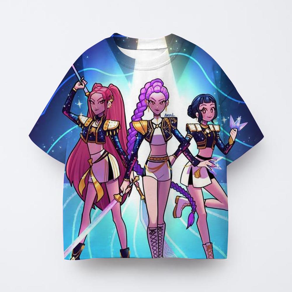 T-shirt Cartoon Print Fashion Girl Short Sleeve Children's Clothing Casual Comfortable Top T-shirt Girl