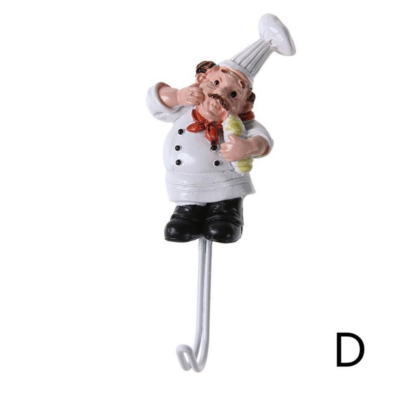 1Pc Kitchen Creative Chef Cartoon Storage Rack Hooks Wall Hanger Kitchen Hooks for Utensils Wall Hooks Kitchen Accessories