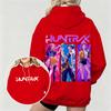 Новое женское худи оверсайз с принтом K-pop Охотники на демонов Анимированные персонажи Двусторонний художественный дизайн для повседневной носки