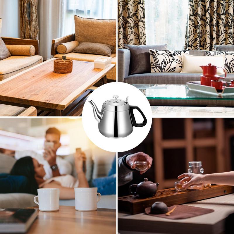 Чайник из нержавеющей стали 1,5 л, большой чайник с ситечком для чая, пищевой чайник большой емкости для воды для домашней кухни