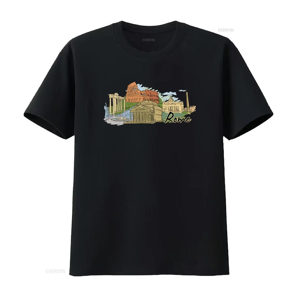 Rome Landmarks T Shirt Colosseum Roman Forum St Peter Basilica Pantheon Piazza Venezia Perfect for Travel Lovers vintage