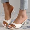 New Slipper Mules Low High Heels Shoes Summer Best Street Look Females Square Head Open Toe Bow Strappy Sandals Women