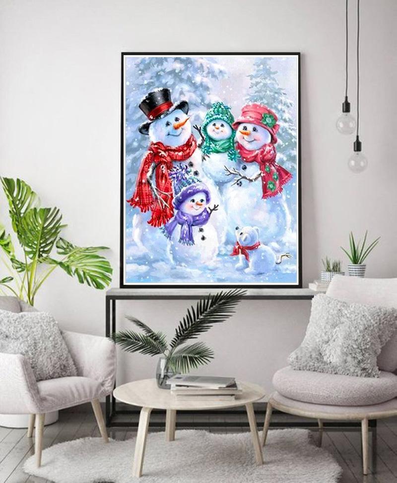 DIY Снеговик 5D алмазная живопись полная круглая дрель Рождественский подарок мозаика Алмазная вышивка наборы крестиков настенное искусство домашний декор
