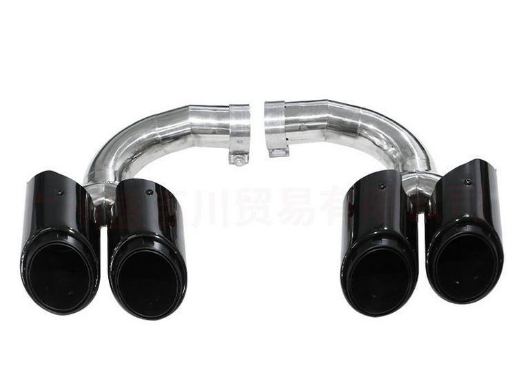 18-24 Model Porsche Quad Round Black Titanium Tailpipe Exhaust Tip