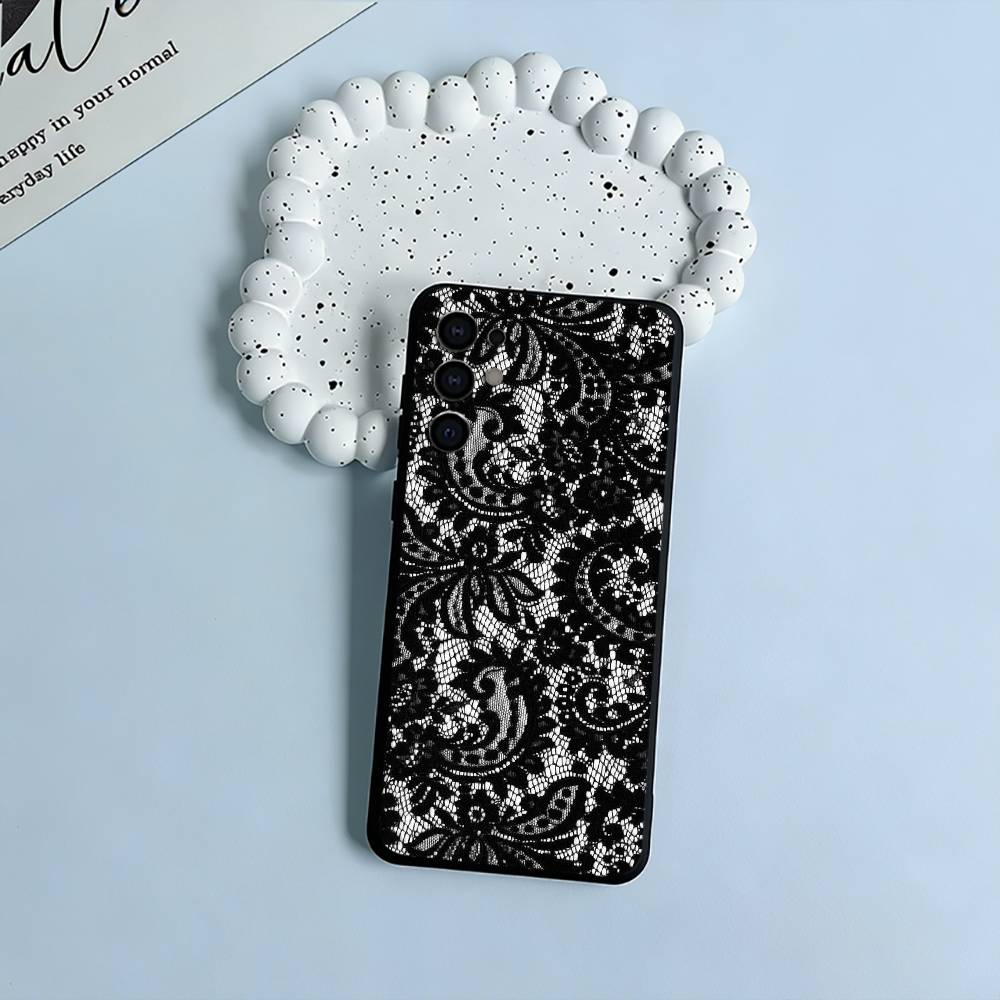Чехол для телефона с принтом L-Lace для Samsung S25, S24, S21, S22, S23, S30, Ultra, S20, Plus, Fe, Lite, Черный Мягкий Силикон