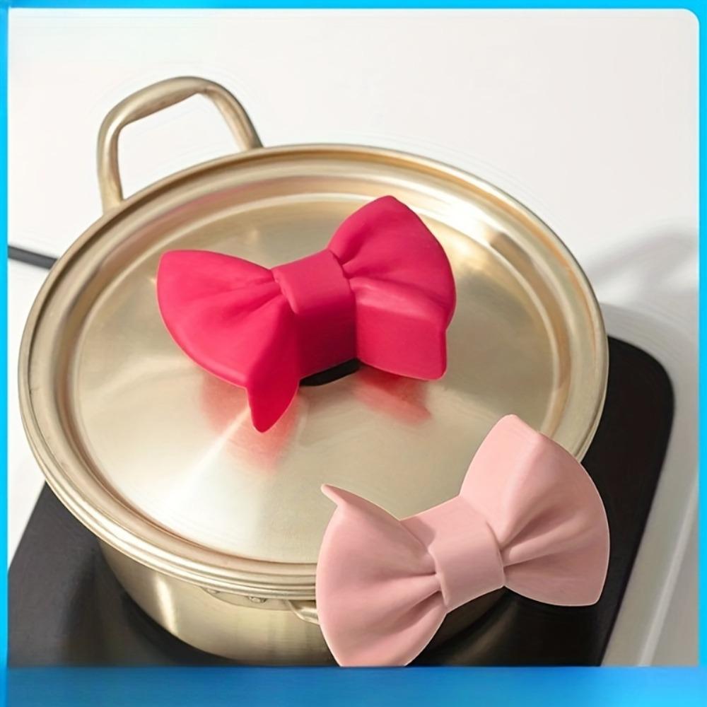 2pcs, Silicone Pot Clip, Anti-Scalding Non-slip Handle Sleeve, Bow Shape Design Bowknot Hand Clips, Creative Cooking Oven Gloves, Pot Clip,