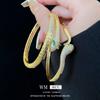 Real Gold Electroplated Zircon Snake-Shaped Personalized Bracelet Fashion All-Match Bracelet Light Luxury High-Grade Bracelet Women's Wholesale