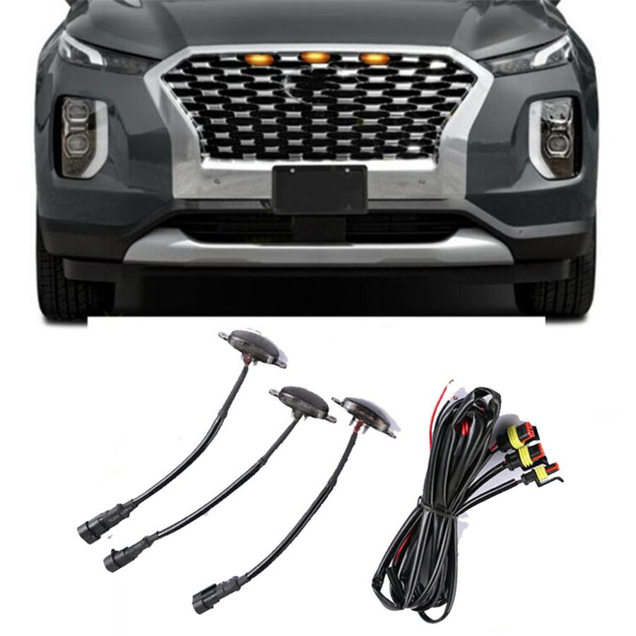 Новые 3 шт. светодиодные накладки на решетку радиатора в стиле Raptor для Chevrolet Silverado 1500 16-21