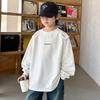 Boys Fashion Long-sleeved T-shirt Spring and Autumn 2025 Children Loose Casual White Top