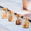 Glass Jars with Bamboo Lids and Wooden Spoons 4Pcs Tea Jar Sealed Storage Kitchen