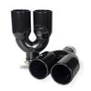 Dual Outlet Stainless Steel Exhaust Pipe - Available In Bright Black and Silver, Compatible with Various Car Models
