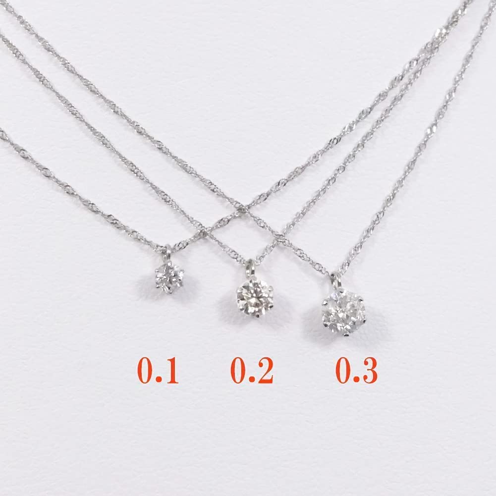 Box for You and Platinum Diamond Single Pt900 Petite SI High Quality Single Stone 4021 [Jewelry Me] Necklace, Pendant, Necklace, 0.30 Carat, -G~H