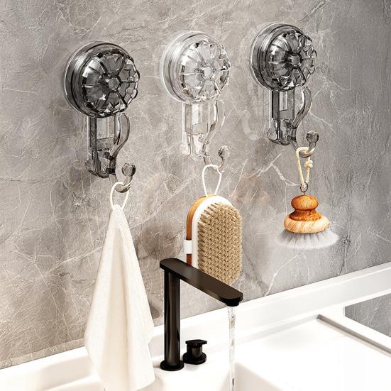 1/2/3/4Pcs Transparent Suction Cup Hooks Strong Load-bearing Easy To Install Removable Heavy