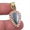 Натуральный самоцвет цвета оружейного металла 925 пробы стерлинговое серебро двухцветный кулон 1,50" n1Q80