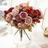 DIY Silk Peony Hydrangea Bouquet 7 Heads Artificial Wedding Bride Flowers  Wedding Party
