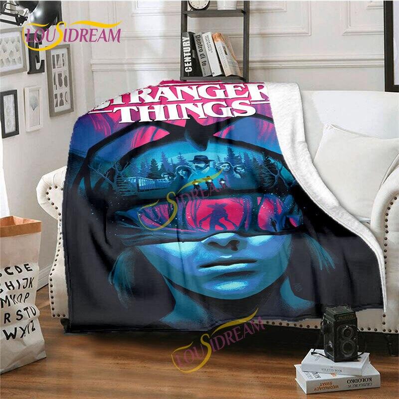Фланелевое одеяло Stranger Things Теплое Уютное Одеяло для дома Офиса Дневной сон Одеяло для путешествий Кровать Диван Моющееся одеяло.