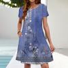 Summer Dresses For Women Beach Floral Sundress Short Sleeve Pockets Casual Tshirt Dress