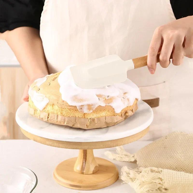 Кухонный скребок для масла, инструменты для выпечки, миксер, лопатка для выпечки и кондитерских принадлежностей, белый шоколад, деревянная ручка, посуда для торта