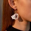 Personalized Creative Handmade Funny Playing Card Earrings Cool Fun Simulation Earrings