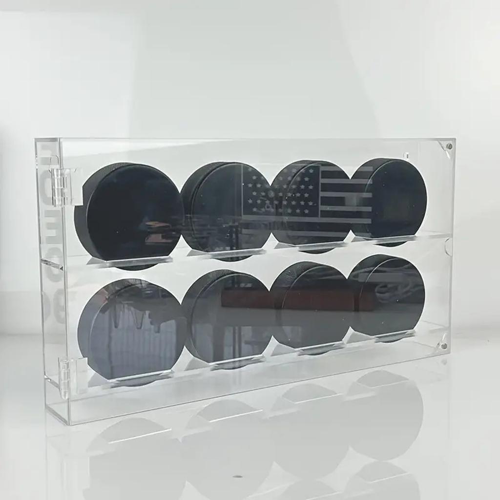 Ice Hockey Wall Mount Display Case Clear See Through Construction Dust Resistant Storage for Collectibles and Display
