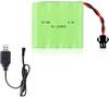 Ni-MH Battery 4.8V 1200mAh Rechargeable with USB Charger for RC Cars Fast Charging Green 55x48x15mm