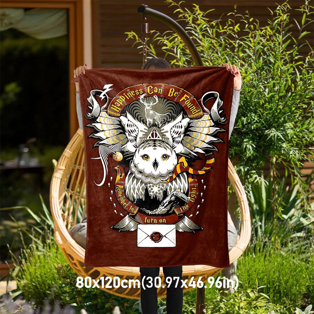 1 шт. Гарри Поттер сова Наружное фланелевое плед Всесезонный мягкий теплый, Домашний декор 1031186