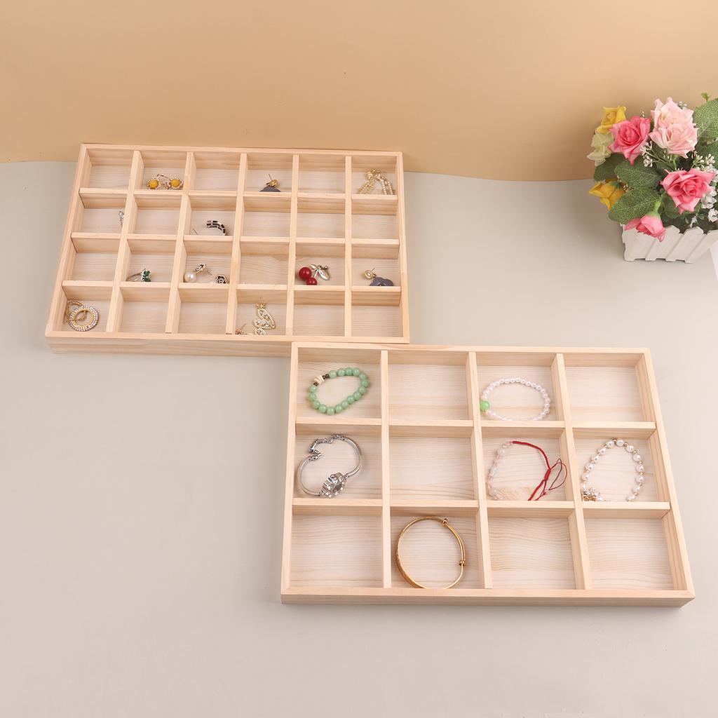 Wooden Jewelry Display Stackable Exquisite Jewellery Holder Portable Ring Earrings Necklace Organizer Box Organizator De Boys