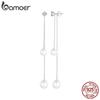 BAMOER 925 Sterling Silver High-quality Shell Pearl Stud Earrings Elegant Tassel Earrings for Women Party Fine Jewelry Gift