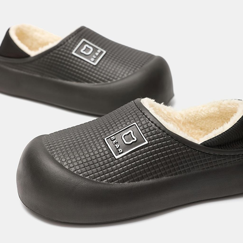 Simple Solid Color Women's Slippers, Autumn and Winter Indoor Home Couple Style EVA Shoe Shell, Comfortable and Warm Inside, Outdoor Set