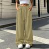 Женские вельветовые брюки с кулиской и широкими штанинами с карманами - Свободный крой, повседневные брюки для ежедневной носки