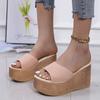 Fashion Candy Color Women's Wedge Slippers Summer New Fashion All-match Casual Platform High Heel Slippers for Women Outdoor Sandals