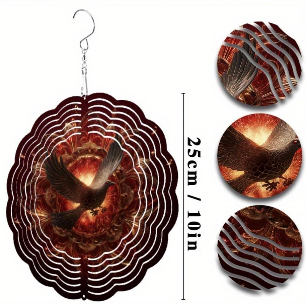 10 Inch Hanging Wind Spinner Outdoor Decor with 360 Rotating Hook for Garden Balcony Patio Spring Summer Decorative Gift