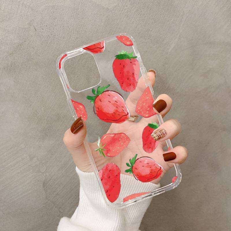 Peach Strawberry Phone Case for iPhone 11 12 13 Mini Pro XS MAX 8 7 6 6S Plus X 5S SE 2020 XR Case