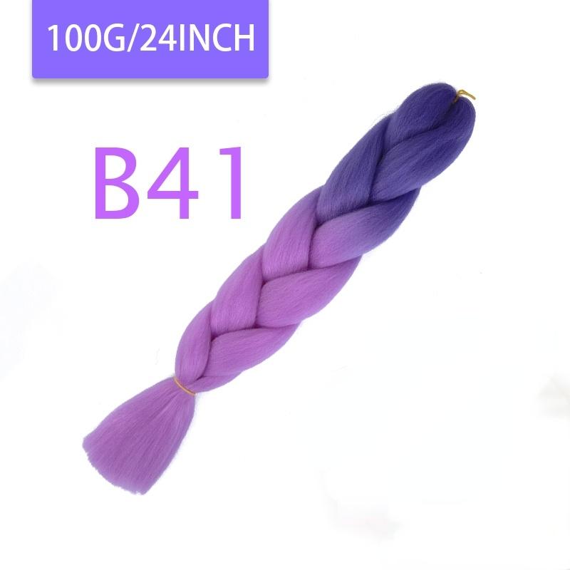 MISQUEEN Yaki Soft Hair Ombre Crochet Braiding Hair Extension For Braid 24 Inch Pink Synthetic Crochet Hair Jumbo Braid Hair