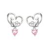 Серьги с камнями по месяцу рождения для женщин, популярные, из циркония высочайшего качества, в форме кошачьего сердца, подарок на день рождения! MIE3127CZ_PK (Апрельский бриллиант)