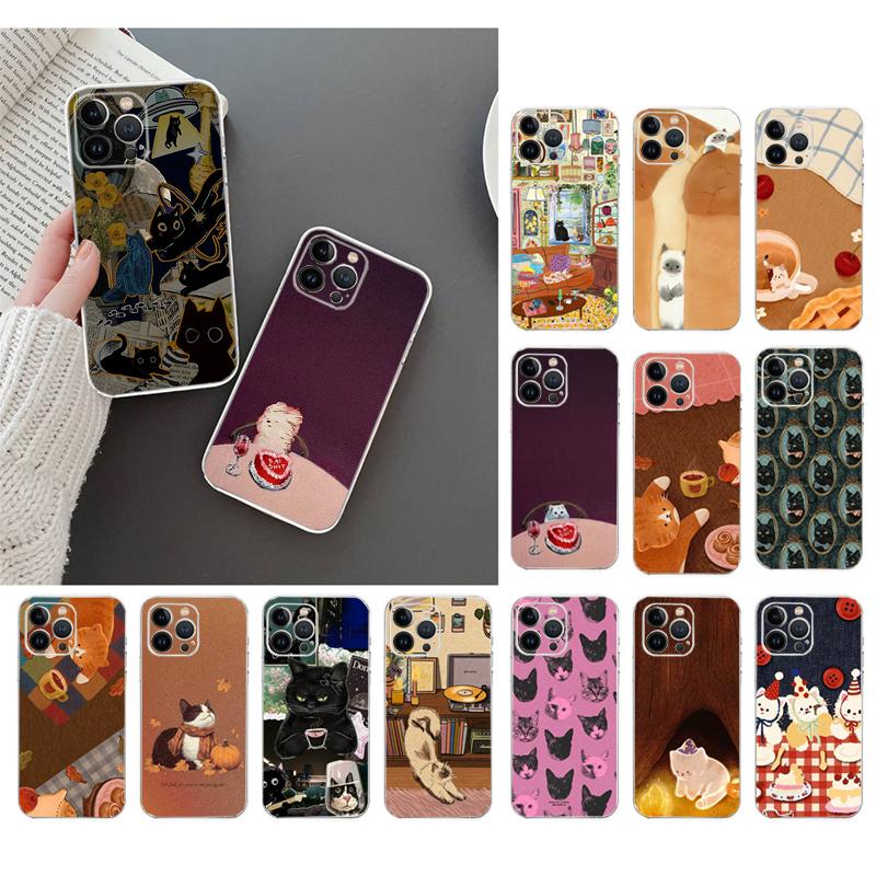 Забавный чехол для телефона с кошкой для iphone 17 Pro Max 17 Air 16 15 14 13 Pro Max 15 16 Pro 15Plus