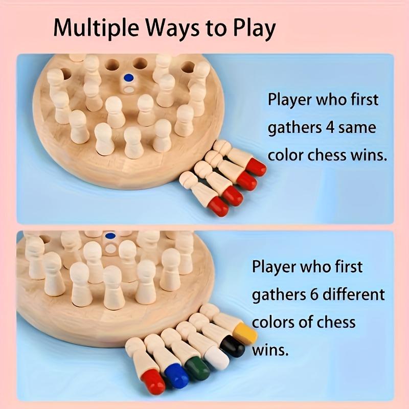 1PC Memory Chess Game: Enhances memory skills, features random colors, is a board game, a family board game, and a social game.