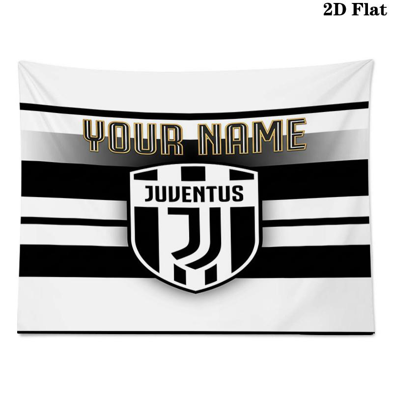 Custom Name Juventus Printed Tapestry – Wall Hanging for Bedrooms, Dorms, and Home Decor