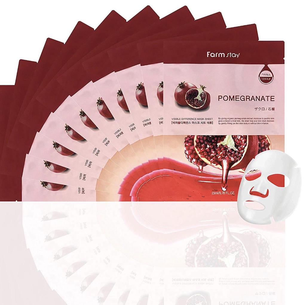 FARM STAY Пакет масок Visible Difference, гранат, 23 мл (3 варианта)