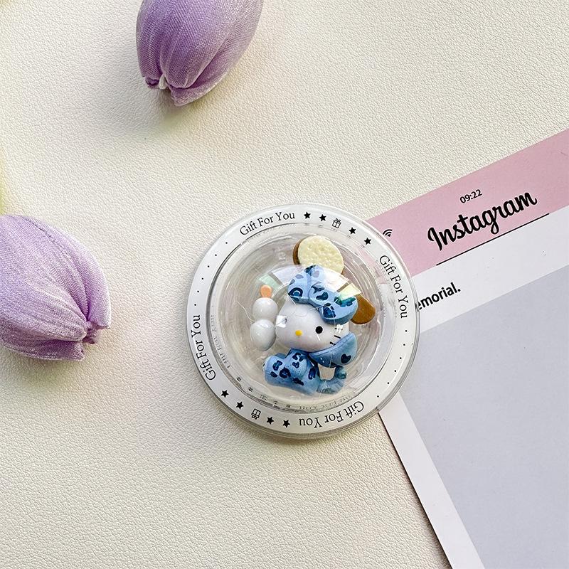 Mobile Phone Airbag Bracket Pasted Round Rocking Music Strawberry Kt Cat Women'S Cute Magnetic Desktop Support Rack Ring