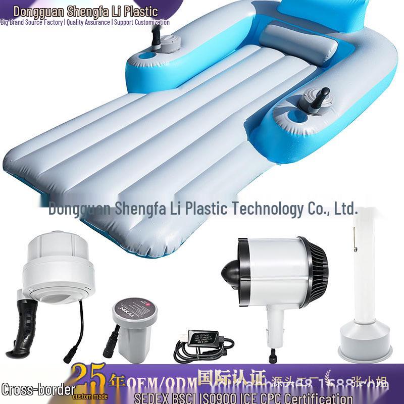 Motorized Inflatable Pool Lounger with Propeller and Foldable Backrest