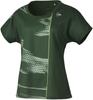 Футболка для тенниса Dunlop с коротким рукавом для бадминтона, впитывающая влагу, быстросохнущая DAP1461W 2024FW, темно-оливковая, L [DUNLOP], женская