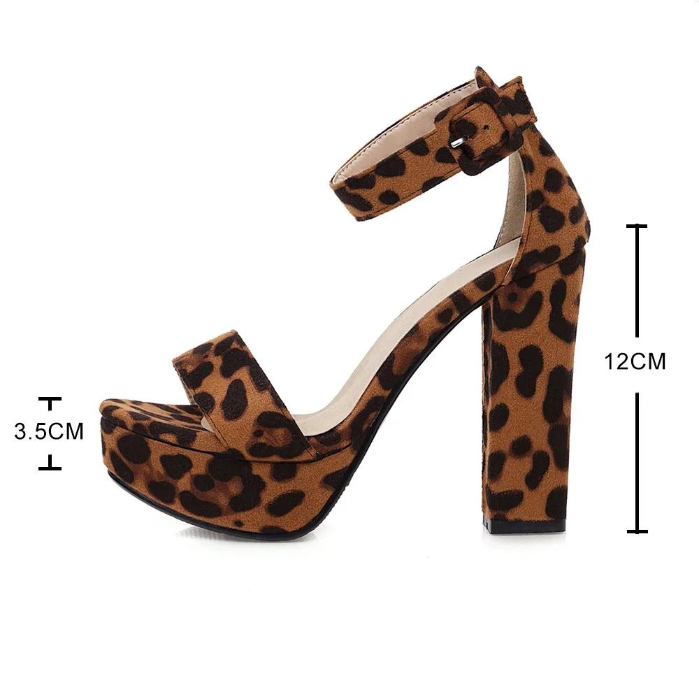 Женские босоножки на платформе с очень высоким каблуком, леопардовые каблуки, женские туфли для вечеринок, летние Sandalia Feminina Femme Sandalias De Mujer