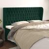 Headboard with Wings Dark Green 203x23x118 128 cm Velvet